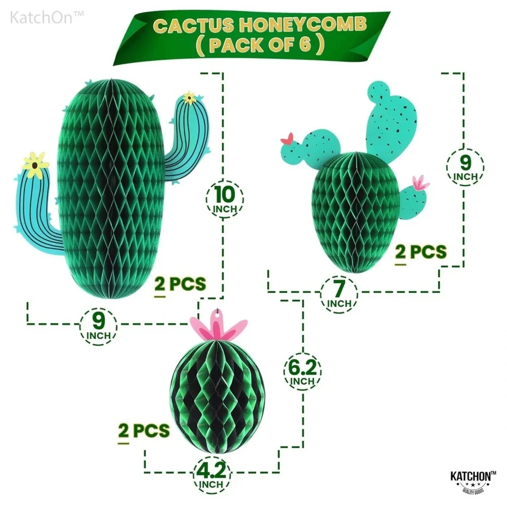 KatchOn Hanging Cactus Centerpieces Pack of 6 Cactus Party Decorations Lot Of 2‎